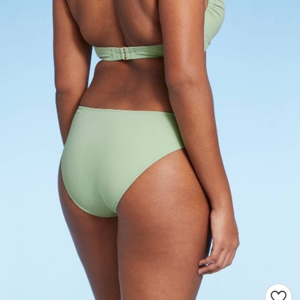 (XL)- Shade & Shore Women's Hipster Bikini Bottom - Green - Picture 2 of 9